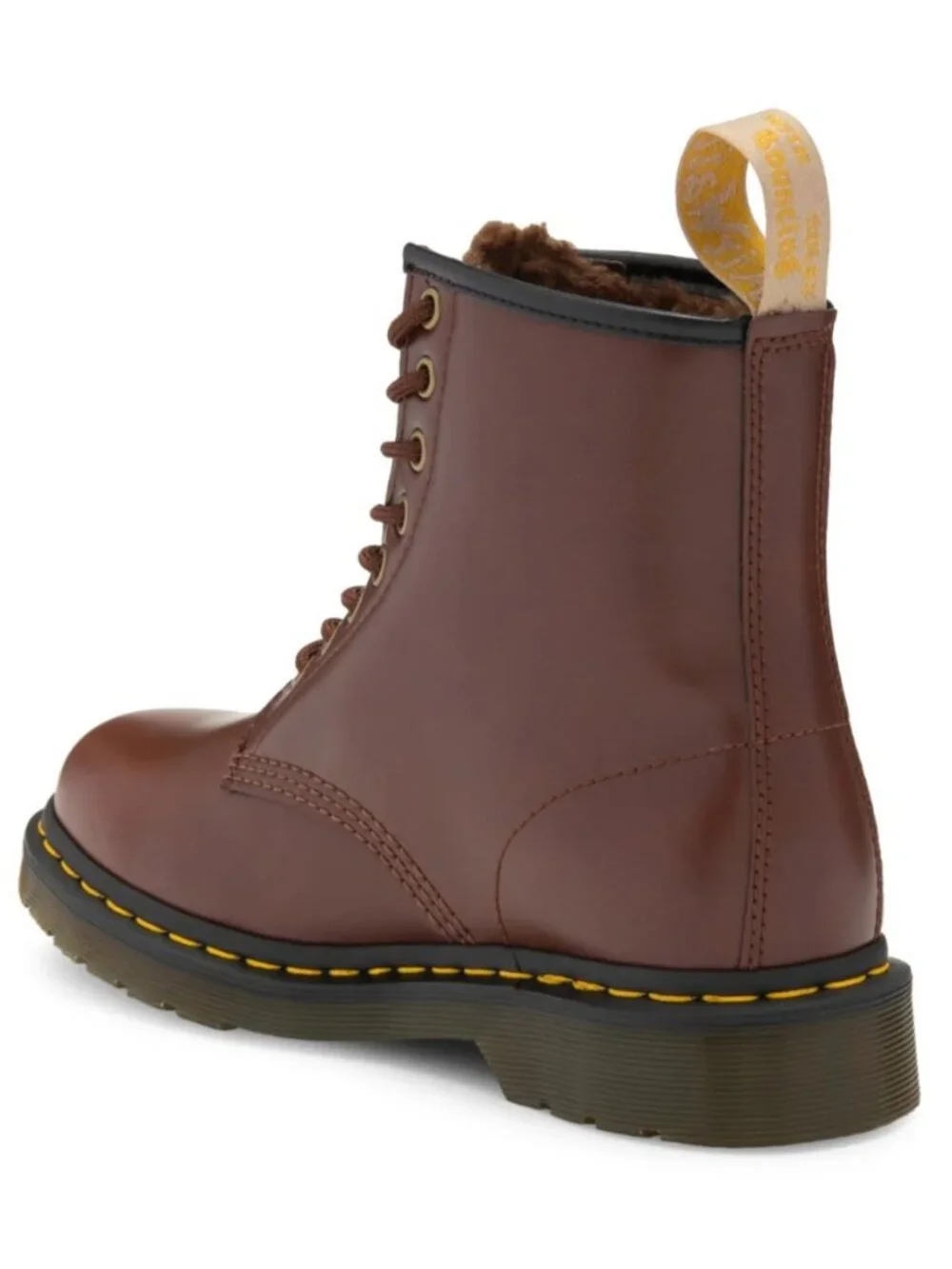 Dr. Martens 1460 Vegan Leather Faux Fur Lined Ankle Boots US Womens 11 / Mens 10